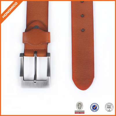 Hotsale Brown Leather Wide Waist Belt for Women With Prong Buckle