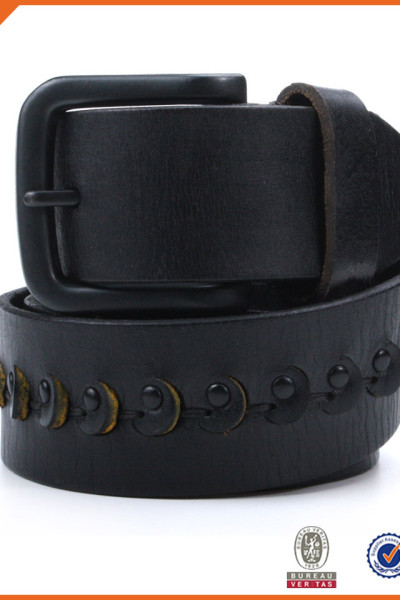 2017 Black Full Grain Leather Mens Waist Belts