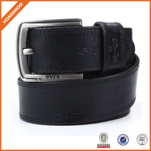 Men's Casual Leather Belt  for Jeans Dress Leather Strap Silver Prong Buckle Belt