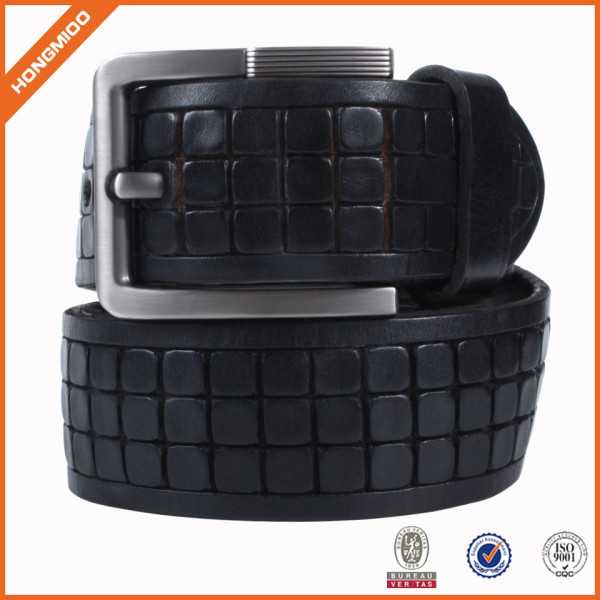 Black Waist Belt PU Leather Casual Belt With Single Prong Buckle