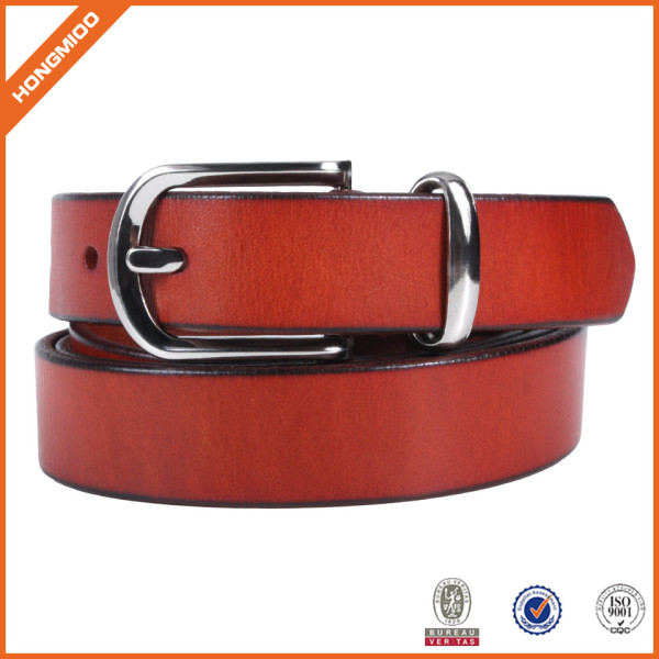 Women 's Casual Leather Belt Trinity Style For Jeans Dress Leather Strap Silver Prong Buckle Belt