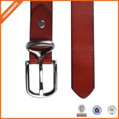 Women 's Casual Leather Belt Trinity Style For Jeans Dress Leather Strap Silver Prong Buckle Belt