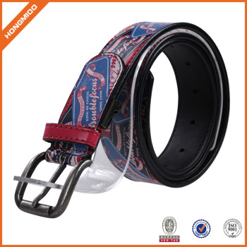 100% Leather Waist Belt Colorful Printting Belt With Zinc Alloy Buckle