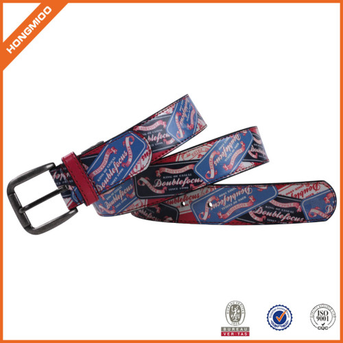100% Leather Waist Belt Colorful Printting Belt With Zinc Alloy Buckle