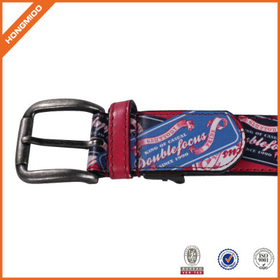 100% Leather Waist Belt Colorful Printting Belt With Zinc Alloy Buckle
