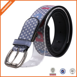 Cartoon Printting Leather Belt With Single Prong Buckle FOr Women