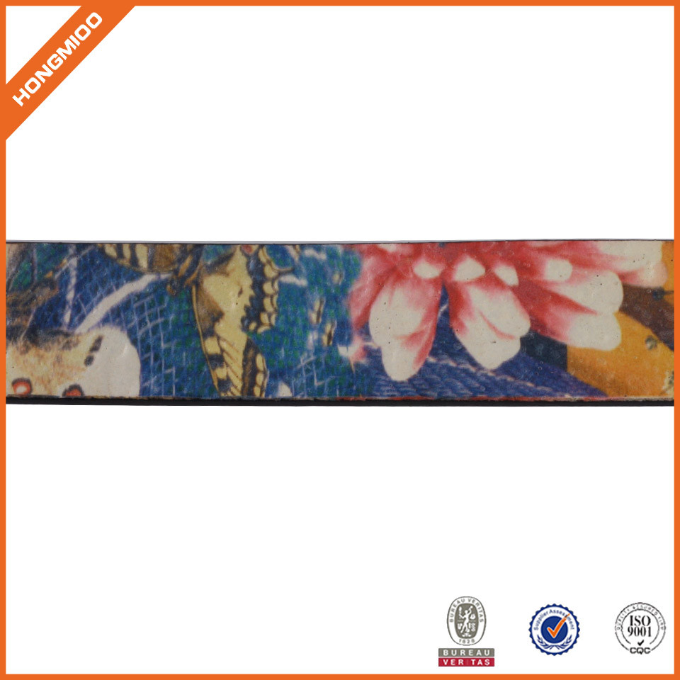 Printing Folowers Belt With Pin Buckle Pu Leather Strap... side