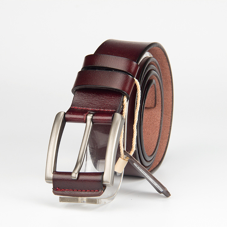 Brown Leather belt With Pon Buckle Vegetable Leather Be... detail
