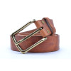 Brown Genuine Leather Belt Made In Full Grain Leather With Brass Buckle