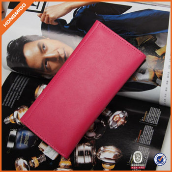 Wholesale Simple Flap Cover Slim Cow Genuine Leather Phone Purse Wallet