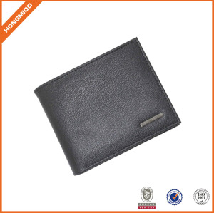 Hot Sell Classic Slim Bifold Men Saffiano Leather Wallet With Gold Sutd
