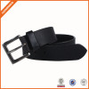 Mens Black Split Leather Belt With Prong Zinc Aolly Buckle For Jeans