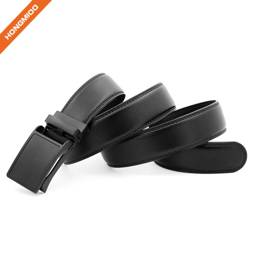 China Reliable Factory Black Genuine Leather Ratchet Belt for Men