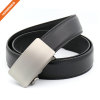 Classic Design Men's Ratchet Belt Silver Coating Genuine Split Leather Strap