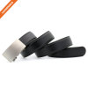 Classic Design Men's Ratchet Belt Silver Coating Genuine Split Leather Strap