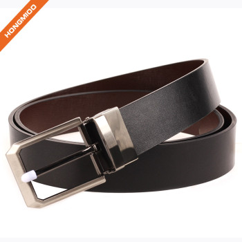 Comfortable Leisure Style 100% Genuine Leather Reversible Pin Buckle Belt