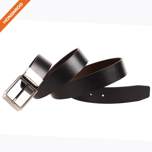 Comfortable Leisure Style 100% Genuine Leather Reversible Pin Buckle Belt