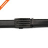 Daily Men Cowhide Leather Ratchet Belt Plain Black Alloy Buckle