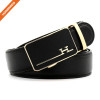 Customized Men Real Cow Leather Belt With Durable Gold-plated Automatic Buckle