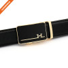 Customized Men Real Cow Leather Belt With Durable Gold-plated Automatic Buckle