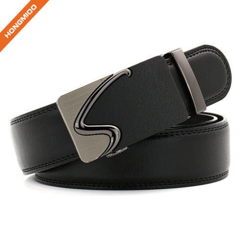 Customized Size Strap Men's Leather Ratchet Belt With Automatic Buckle