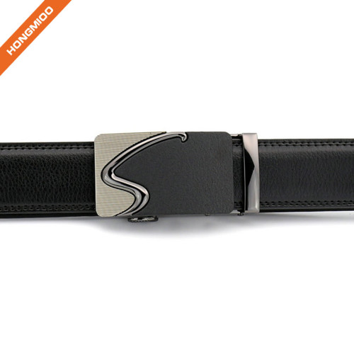 Customized Size Strap Men's Leather Ratchet Belt With Automatic Buckle