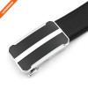 Adjustable Men's Split Leather Belt Automatic Slide Buckle