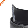 Black Slide Buckle Ratchet Leather Dress Belt For Men Adjustable Click Belt