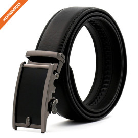 Hongmioo Solid Buckle Genuine Leather Ratchet Automatic Belt for Men 35 mm Wide 1 3/8"