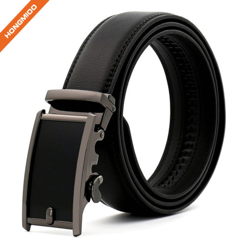 Hongmioo Solid Buckle Genuine Leather Ratchet Automatic Belt for Men 35 mm Wide 1 3/8