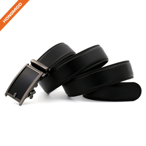 Hongmioo Solid Buckle Genuine Leather Ratchet Automatic Belt for Men 35 mm Wide 1 3/8