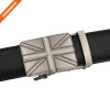 Hongmioo Men's Fashion Flag Pattern Slide Buckle Genuine Leather Ratchet Automatic Belt