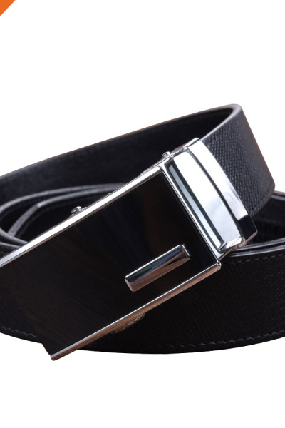 Hongmioo HA-029 Black Split Leather Automatic Buckle Ratchet Belt