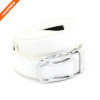 Hongmioo TB1480 White Fashion Dress Split Genuine Leather Mens Ratchet Belt