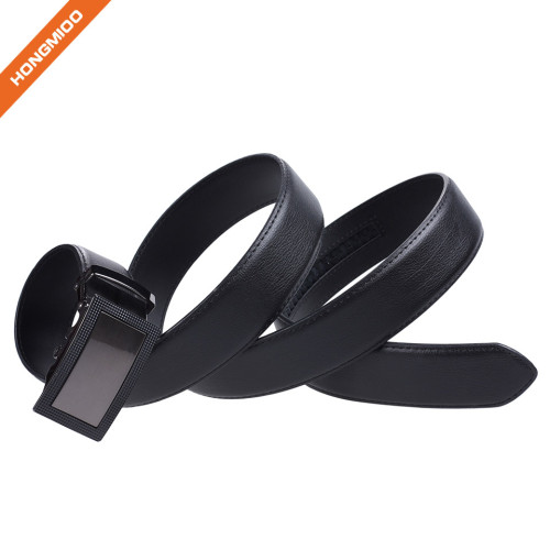 HA-006 Hongmioo Black Men's Split Leather Ratchet Belt without Holes