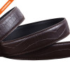 HA-021 Hongmioo Zinc Alloy Buckle Men's Split Brown Leather Ratchet Belt