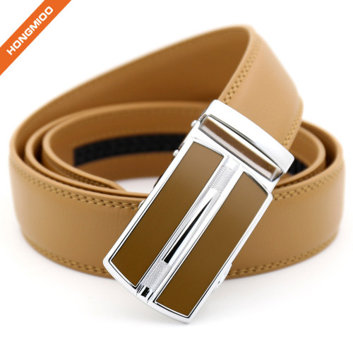 Hongmioo TB 1250 Genuine Leather Ratchet Dress Belt with Automatic Buckle