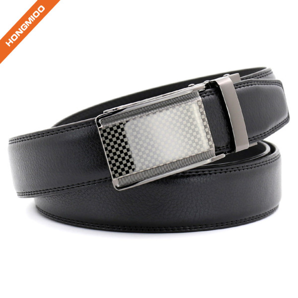 Hongmioo TB 1475 Slide Buckle Genuine Leather Ratchet Men's Business Dress Belt