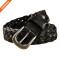Hongmioo Black Full Grain Leather Braided Men's Leisure Belt