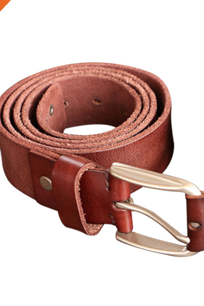 Hongmioo Classic Men's Full Grain Leather One Piece Belt for Jean