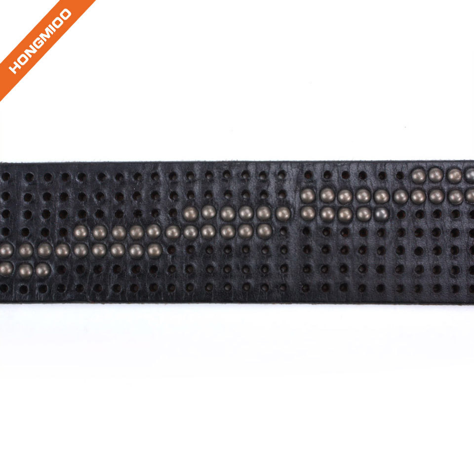 Mens Retro Design Top Grain Strap Pin Buckle Rivet Belt gallery
