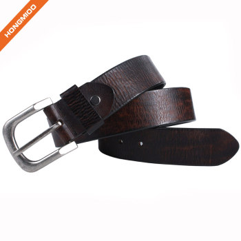 Business Style Zinc Alloy Buckle Belt Cowhide Leather Mens Belt