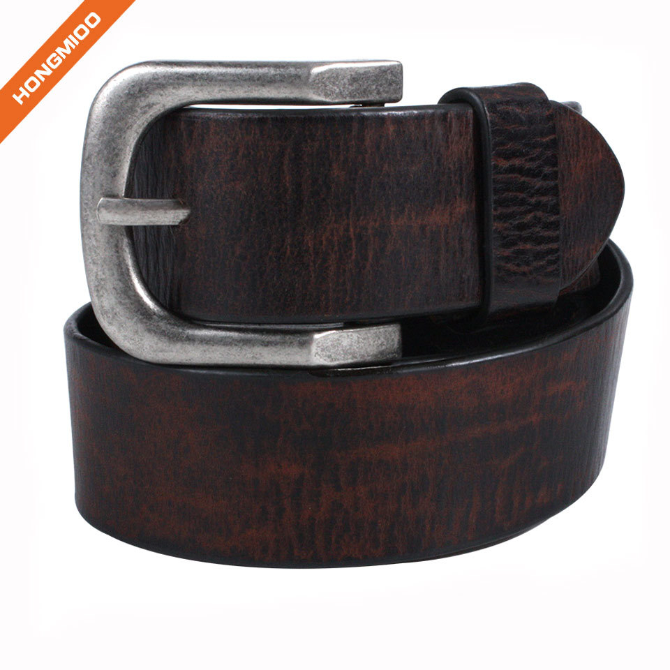 Business Style Zinc Alloy Buckle Belt Cowhide Leather M... side