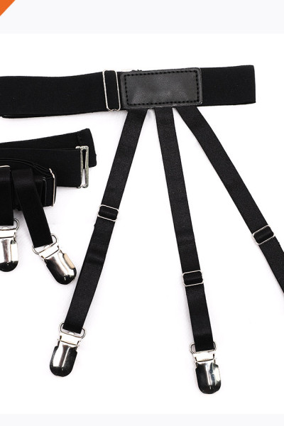 Black Shirt Stays Keep Shirt Tucked In Men and Women Shirt Garter Holder