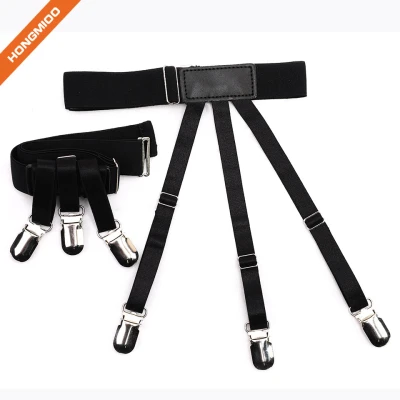 Black Shirt Stays Keep Shirt Tucked In Men and Women Shirt Garter Holder
