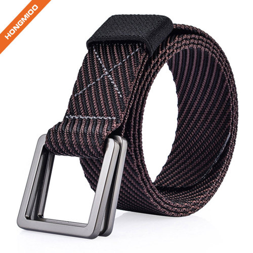 Fashion Woven Nylon Belt For Men With Plastic Buckle