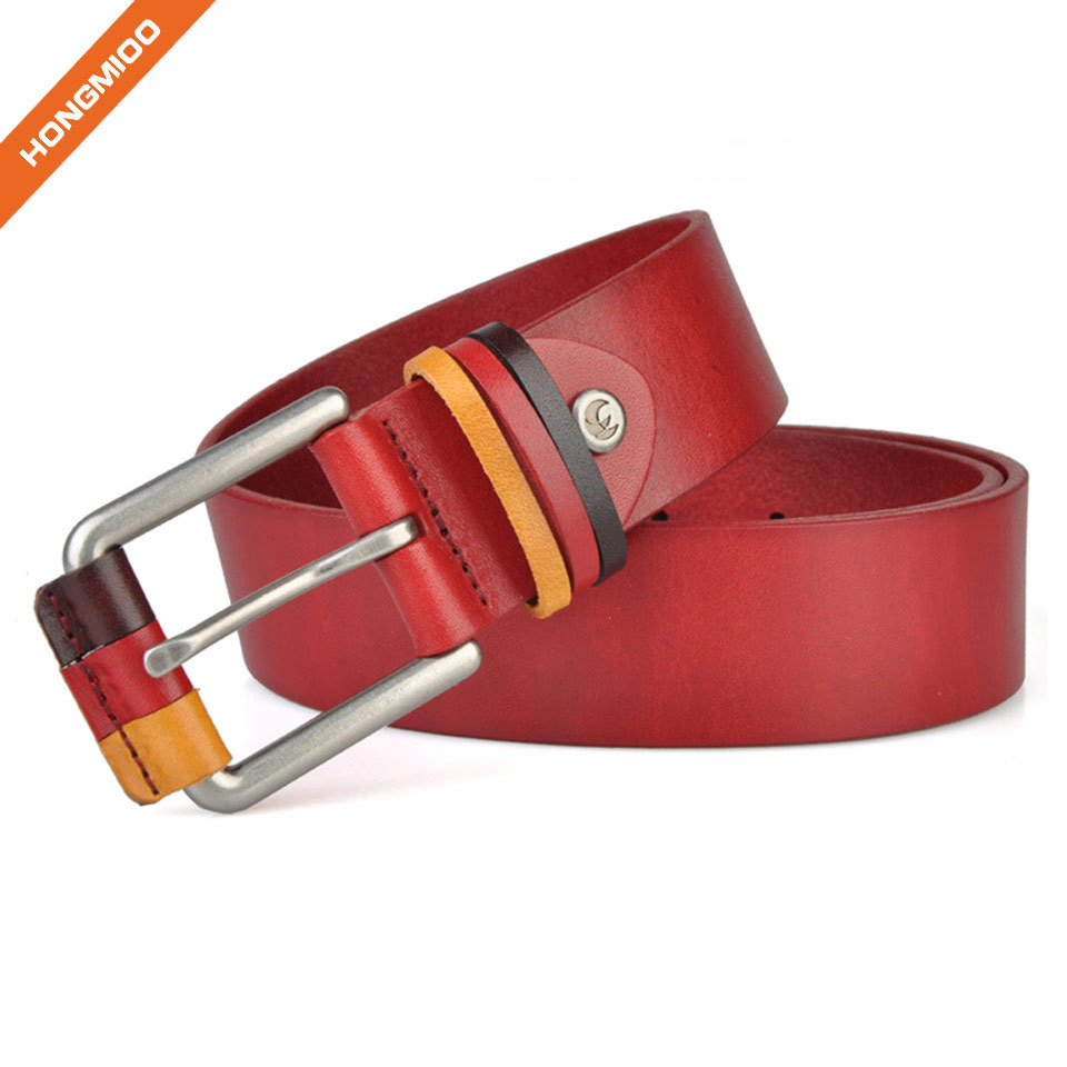 Hongmioo Style Zinc Alloy Buckle Belt Cowhide Leather M... side