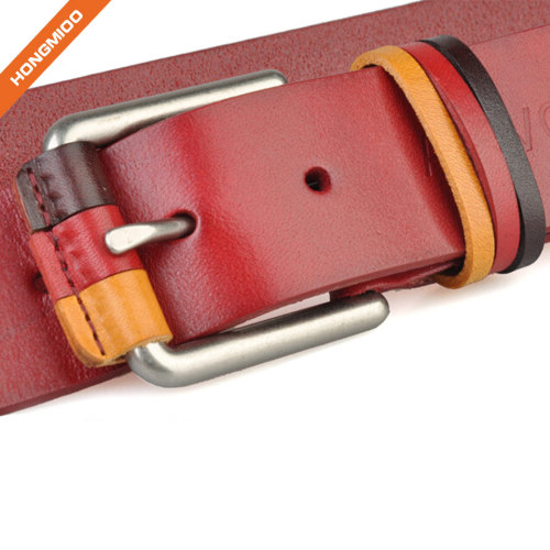 Hongmioo Style Zinc Alloy Buckle Belt Cowhide Leather Men Belt