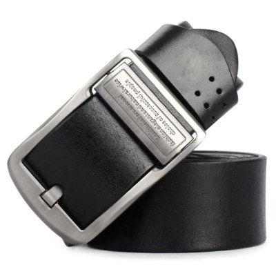 Hongmioo TB1729 Wholesale Zinc Alloy Buckle Full Grain Leather Men's Leisure Belt for Jean