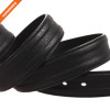 Mens Dress Belt Genuine Leather With Gold Rotated Pin Buckle